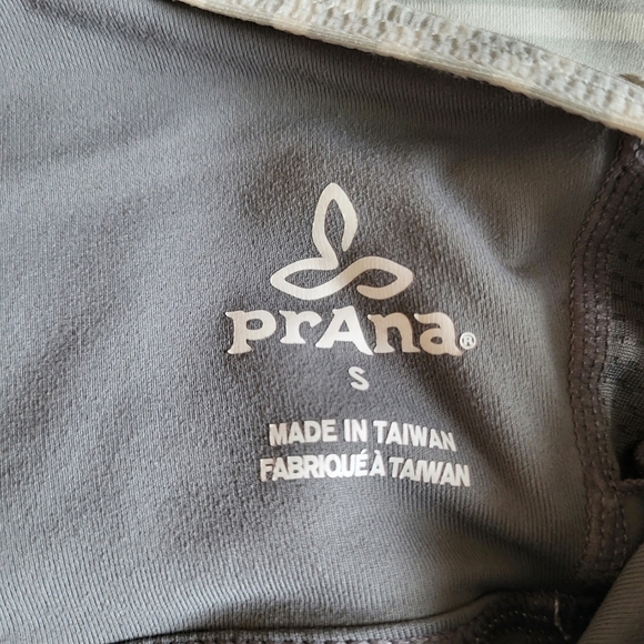 Prana light gray white striped strappy crisscross back detail tank top size S - Picture 9 of 9